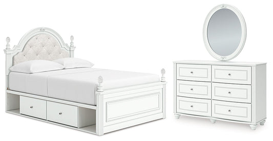 Kozlani Full Upholstered Panel Storage Bed, Dresser and Mirror Signature Design by Ashley®