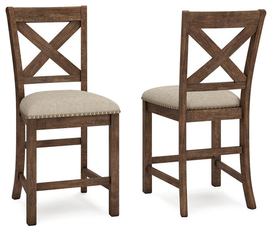Moriville Upholstered Barstool (2/CN) Signature Design by Ashley®