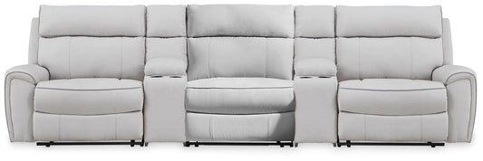 Social Pointe 5-Piece Reclining Sectional with Storage Consoles Signature Design by Ashley®