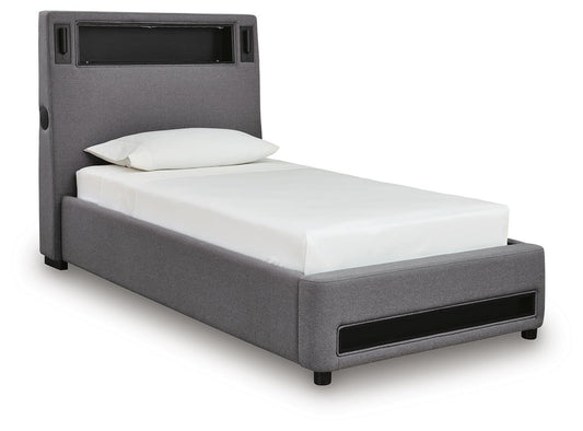 Verishaw Upholstered Bed With Wireless Audio Signature Design by Ashley®