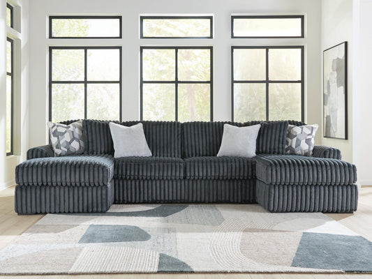 Midnight-Madness 3-Piece Double Chaise Sectional Signature Design by Ashley®