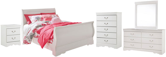 Anarasia Sleigh Bed, Dresser, Mirror, Chest And Nightstand Signature Design by Ashley®