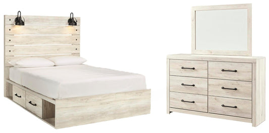 Cambeck Panel Bed With 4 Storage Drawers With Mirrored Dresser Signature Design by Ashley®