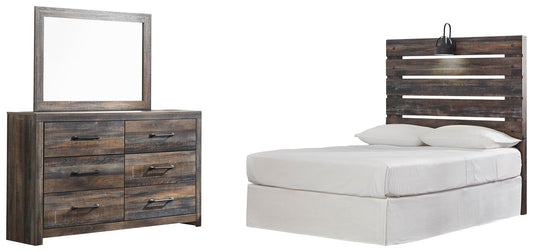 Drystan Panel Headboard Bed With Mirrored Dresser Signature Design by Ashley®
