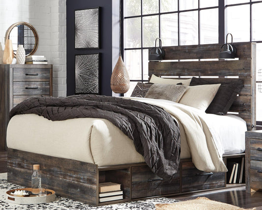 Drystan Panel Bed With 4 Storage Drawers With Mirrored Dresser Signature Design by Ashley®
