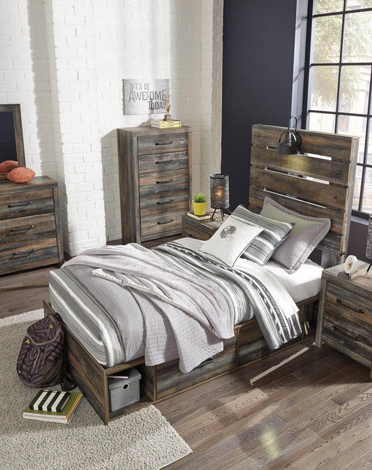 Drystan Panel Bed With 4 Storage Drawers, Dresser, Mirror, Chest And Nightstand Signature Design by Ashley®