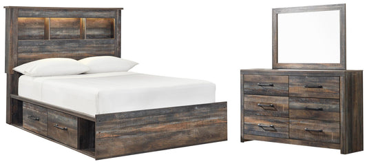Drystan Bookcase Bed With 2 Storage Drawers With Mirrored Dresser Signature Design by Ashley®