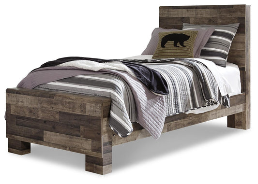 Derekson Panel Bed With Mirrored Dresser