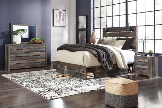 Drystan Panel Bed With 4 Storage Drawers With Mirrored Dresser Signature Design by Ashley®
