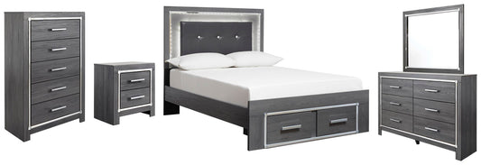Lodanna Panel Bed With 2 Storage Drawers With Mirrored Dresser, Chest And Nightstand Signature Design by Ashley®