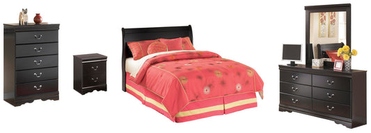Huey Vineyard Sleigh Headboard Bed With Mirrored Dresser, Chest And Nightstand Signature Design by Ashley®