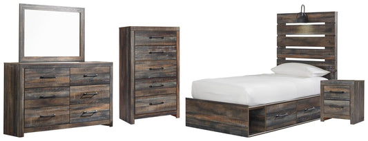 Drystan Panel Bed With 4 Storage Drawers, Dresser, Mirror, Chest And Nightstand Signature Design by Ashley®