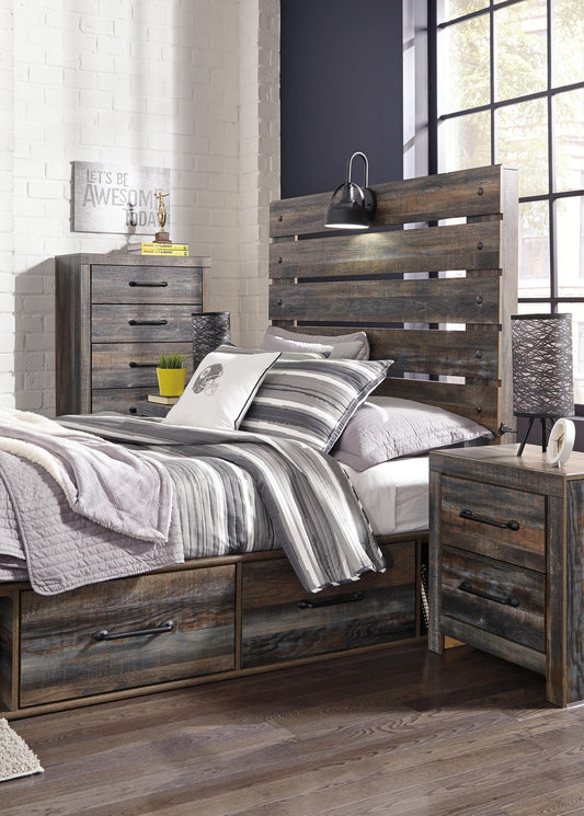 Drystan Panel Bed With 4 Storage Drawers With Mirrored Dresser Signature Design by Ashley®