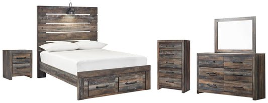 Drystan Panel Bed With 2 Storage Drawers With Mirrored Dresser, Chest And Nightstand Signature Design by Ashley®