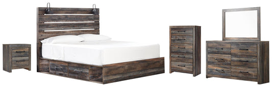 Drystan Panel Bed With 4 Storage Drawers With Mirrored Dresser, Chest And Nightstand Signature Design by Ashley®