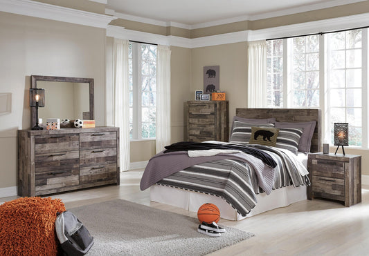 Derekson Panel Headboard Bed With Mirrored Dresser, Chest And Nightstand Benchcraft®