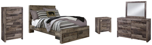 Derekson Panel Bed With 2 Storage Drawers With Mirrored Dresser, Chest And Nightstand Benchcraft®
