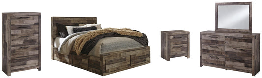 Derekson Panel Bed With 4 Storage Drawers With Mirrored Dresser, Chest And Nightstand Benchcraft®