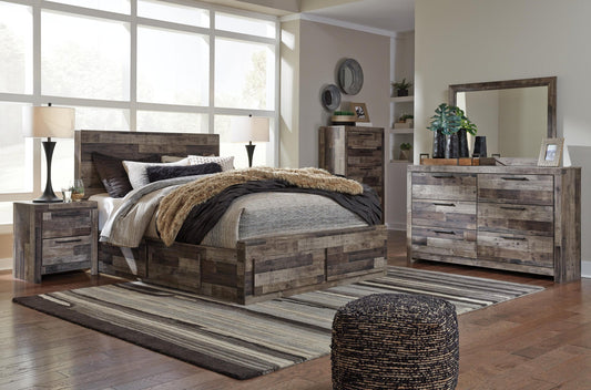 Derekson Panel Bed With 4 Storage Drawers With Mirrored Dresser, Chest And Nightstand Benchcraft®