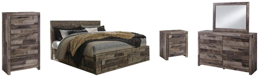 Derekson Panel Bed With 4 Storage Drawers With Mirrored Dresser, Chest And Nightstand Benchcraft®