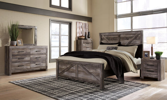 Wynnlow Crossbuck Panel Bed With Mirrored Dresser Signature Design by Ashley®