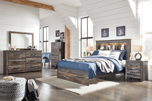 Drystan Bookcase Bed With Mirrored Dresser, Chest And Nightstand Signature Design by Ashley®