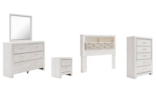 Altyra Bookcase Headboard Bed With Mirrored Dresser, Chest And Nightstand Signature Design by Ashley®