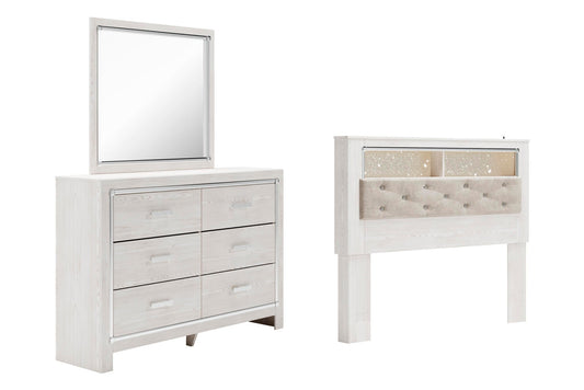 Altyra Bookcase Headboard Bed With Mirrored Dresser Signature Design by Ashley®