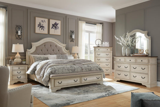 Realyn Upholstered Bed With Mirrored Dresser Signature Design by Ashley®