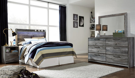 Baystorm Panel Headboard With Mirrored Dresser And Nightstand Signature Design by Ashley®