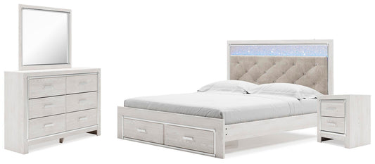 Altyra Upholstered Storage Bed With Mirrored Dresser And Nightstand Signature Design by Ashley®