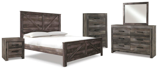 Wynnlow Crossbuck Panel Bed With Mirrored Dresser, Chest And Nightstand Signature Design by Ashley®