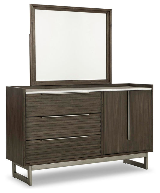 Arkenton Panel Bed With Mirrored Dresser Ashley®