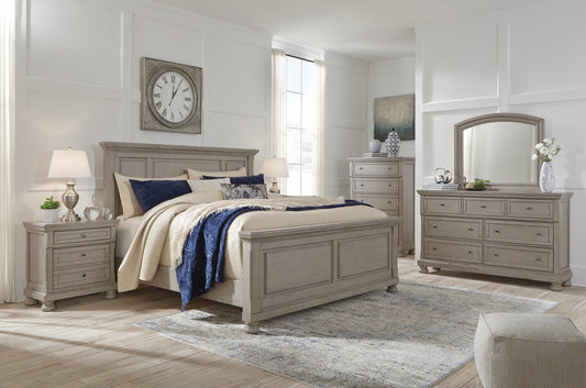 Lettner California Panel Bed With Mirrored Dresser, Chest And Nightstand Signature Design by Ashley®