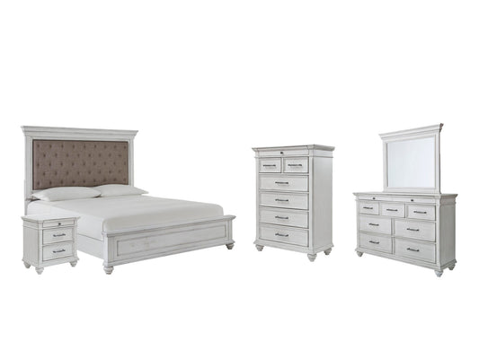 Kanwyn Panel Bed With Mirrored Dresser, Chest And Nightstand Benchcraft®