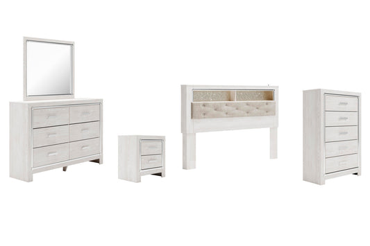Altyra Bookcase Headboard Bed With Mirrored Dresser, Chest And Nightstand Signature Design by Ashley®