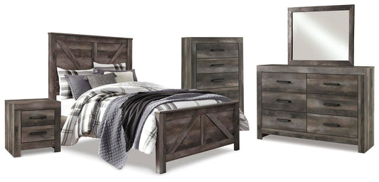 Wynnlow Crossbuck Panel Bed With Mirrored Dresser, Chest And Nightstand Signature Design by Ashley®