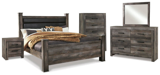Wynnlow Poster Bed With Mirrored Dresser, Chest And Nightstand Signature Design by Ashley®