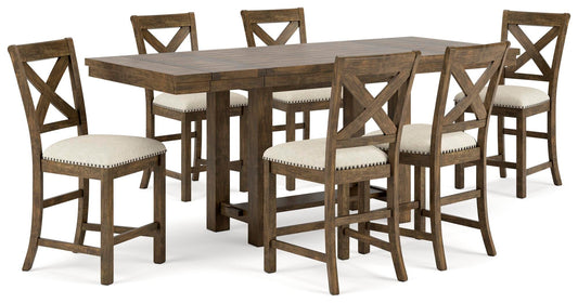 Moriville Counter Height Dining Table and 6 Barstools Signature Design by Ashley®