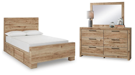 Hyanna Panel Bed With Storage With Mirrored Dresser Signature Design by Ashley®