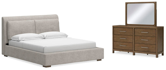 Cabalynn Upholstered Bed With Mirrored Dresser Signature Design by Ashley®