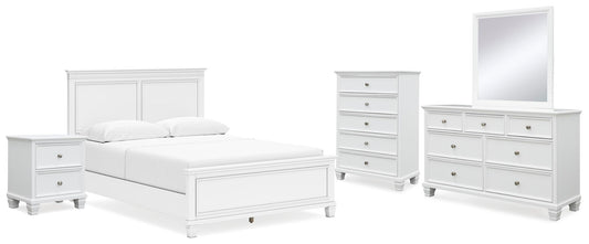 Fortman Panel Bed With Mirrored Dresser, Chest And Nightstand Signature Design by Ashley®