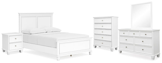 Fortman Panel Bed With Mirrored Dresser, Chest And Nightstand Signature Design by Ashley®