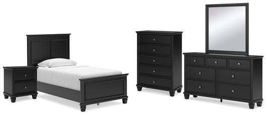 Lanolee Panel Bed With Mirrored Dresser, Chest And Nightstand Signature Design by Ashley®