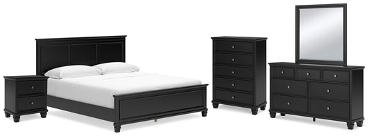 Lanolee California Panel Bed With Mirrored Dresser, Chest And Nightstand Signature Design by Ashley®