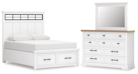 Ashbryn Panel Storage Bed, Dresser And Mirror Benchcraft®