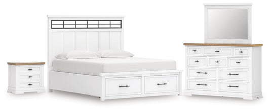 Ashbryn California Panel Storage Bed, Dresser, Mirror And Nightstand Benchcraft®