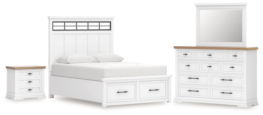 Ashbryn Panel Storage Bed, Dresser, Mirror And Nightstand Benchcraft®