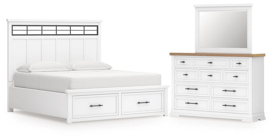 Ashbryn California Panel Storage Bed, Dresser And Mirror Benchcraft®