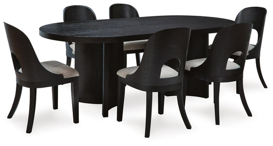 Rowanbeck Dining Table and 6 Chairs Signature Design by Ashley®
